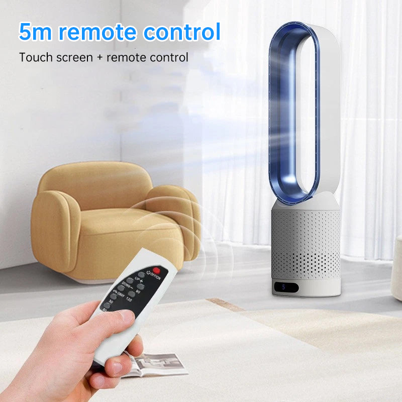 2026 New Bladeless Tower Fan with Air Purifier – Ultra-Quiet Floor & Desk Fan for Bedroom, Home, Office