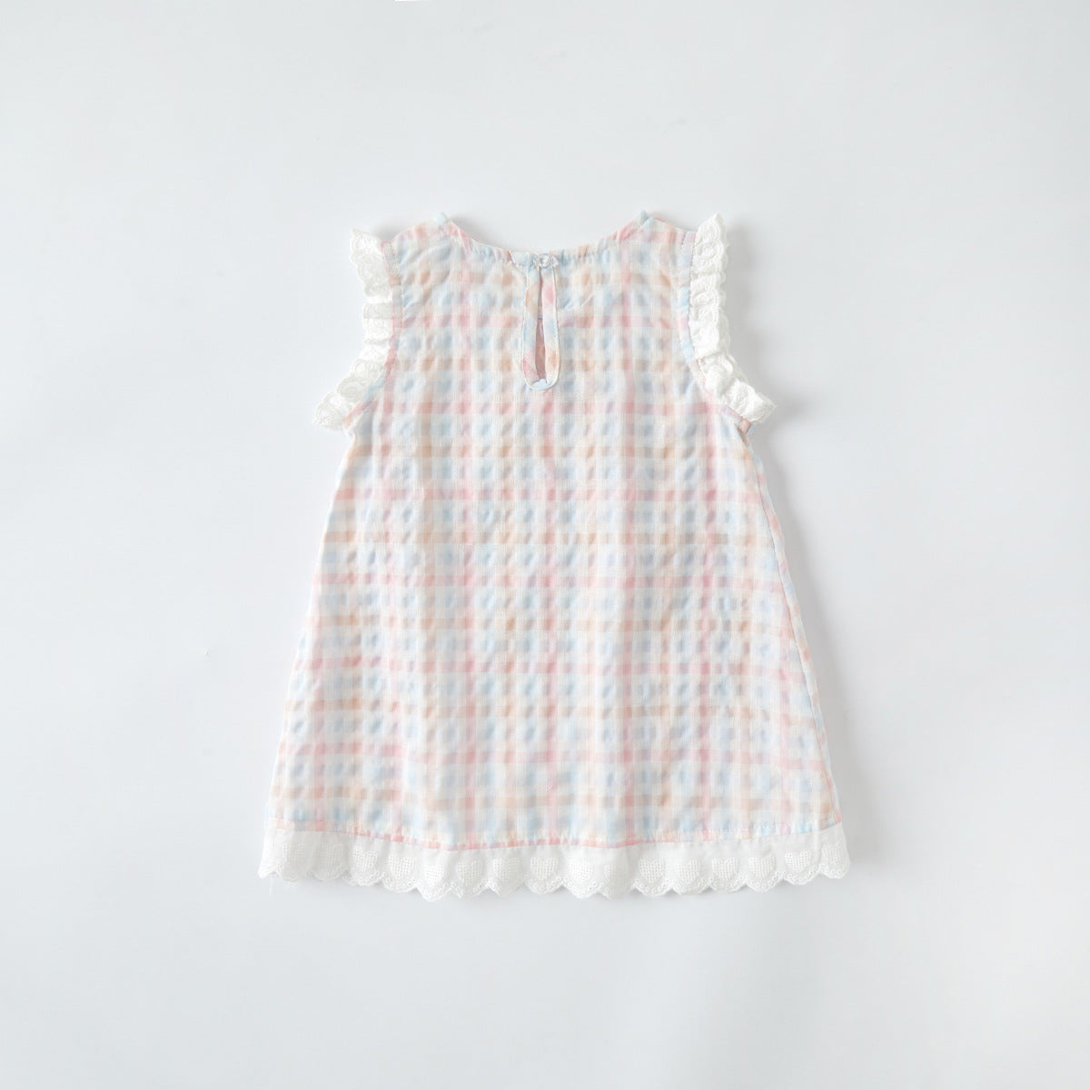 Toddler Plaid Cotton Dress Baby Rabbit Strap Dress for Toddlers Trendy Kids Dress