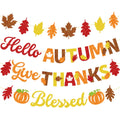 Thanksgiving Decoration Banner Harvest Festival Autumn Party Hello Autumn Maple Leaf Thanksgiving Banner