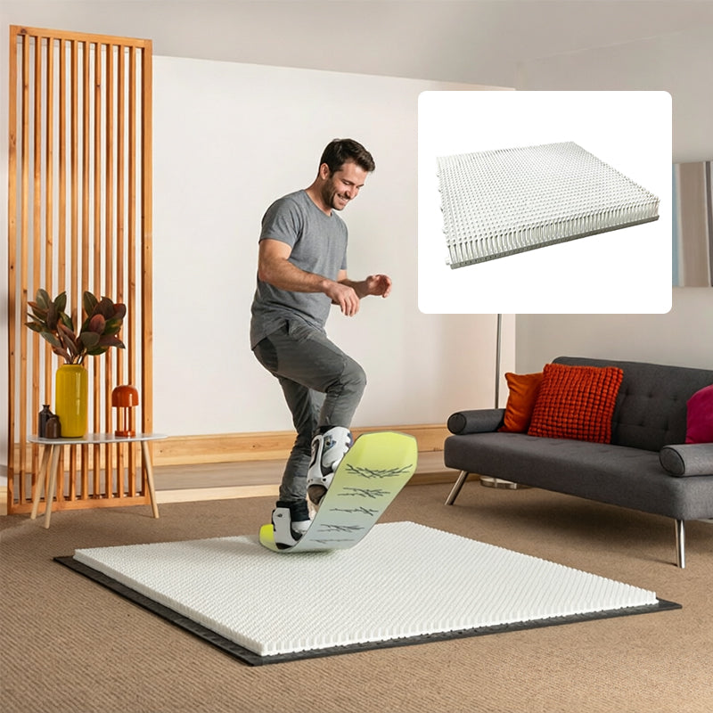 Indoor Ski Carpet White Mushroom Grass Mat + Modular Snowboard & Adult Unisex Skateboard Kit Combo Set