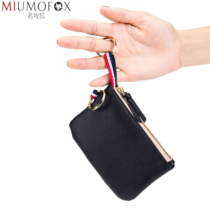 Fashion Genuine Leather Women Wallets Clutch Female Short Small Coin Purse Brand Designer Soft Mini Card Cash Key Holder Pouch