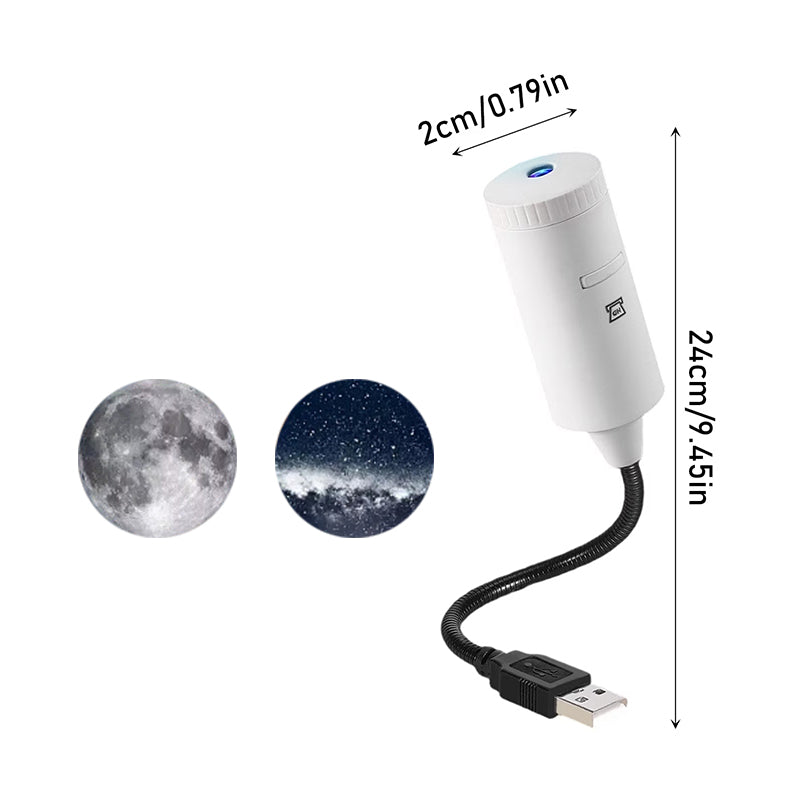 USB Star Projector – Plug & Play, Interchangeable Patterns for Bedroom & Living Room