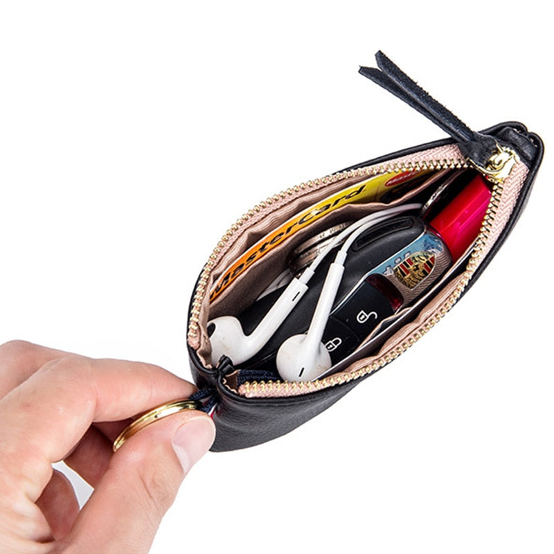 Fashion Genuine Leather Women Wallets Clutch Female Short Small Coin Purse Brand Designer Soft Mini Card Cash Key Holder Pouch