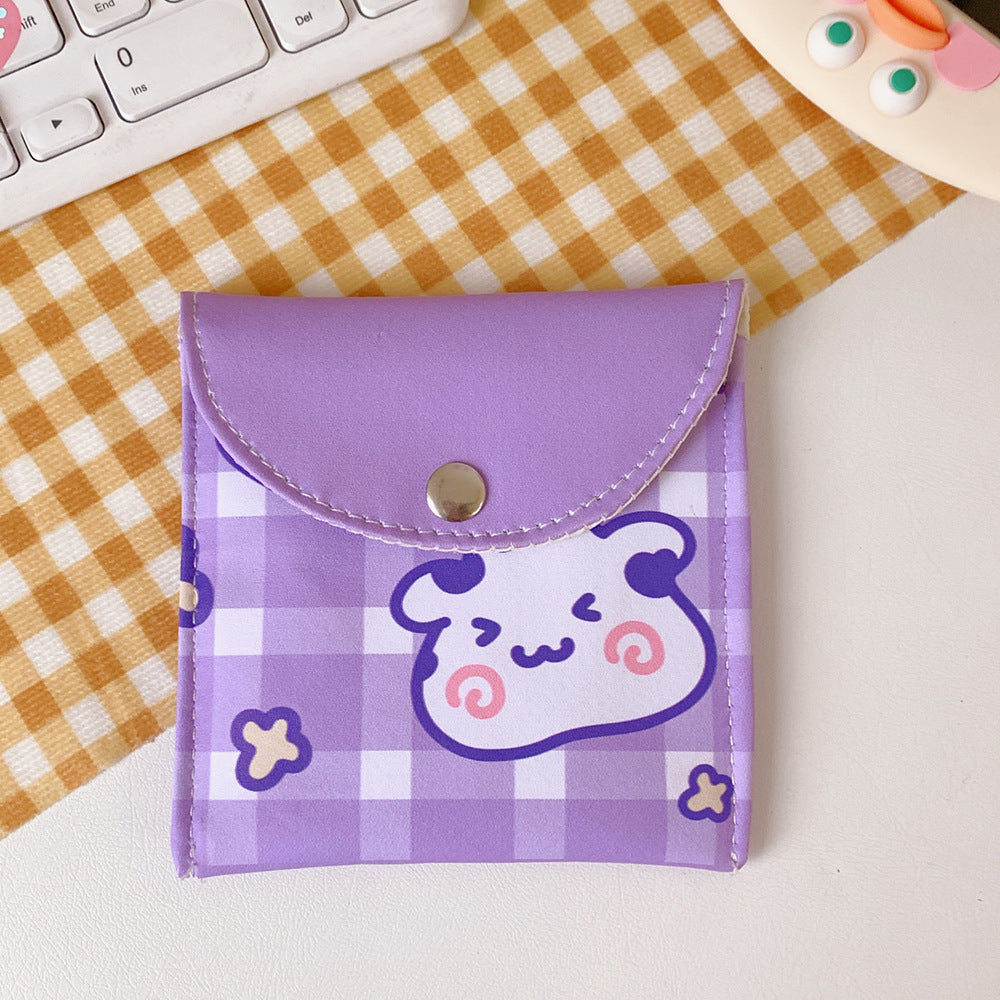 Japanese And Korean Girl Heart Ins Wind Large-Capacity Aunt Towel Storage Bag Cute Puppy New Bag Coin Purse Storage Bag