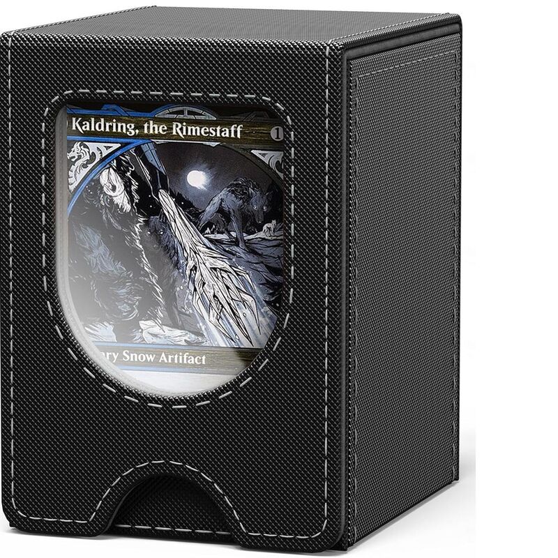 Leather TCG Card Storage Box – 100+ Card Capacity Organizer with Dividers for Trading Card Games