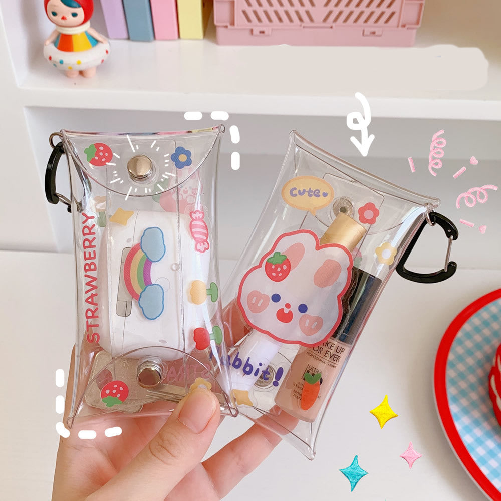 Cute Mini Coin Purse Bag Transparent Portable Card Bag Coin Bag Lipstick Storage Small Simple Pendant Baby Bag